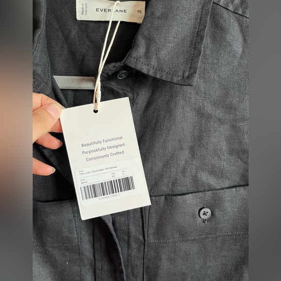 NWT Everlane The Daytripper Dress in Linen in Black - XS - Picture 7 of 13